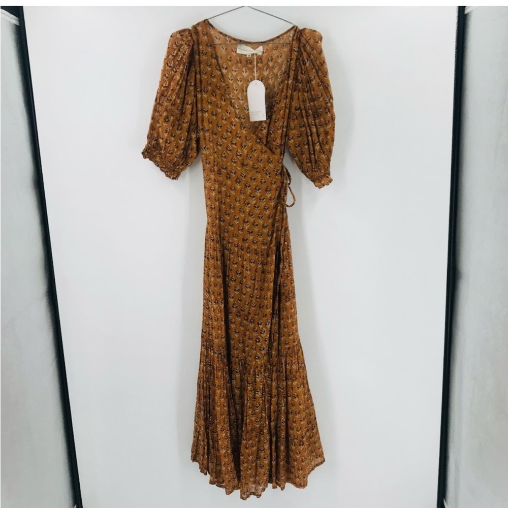Daughters of India Zuri Wrap Dress in Autumn True Wrap Dress Cotton Size Medium